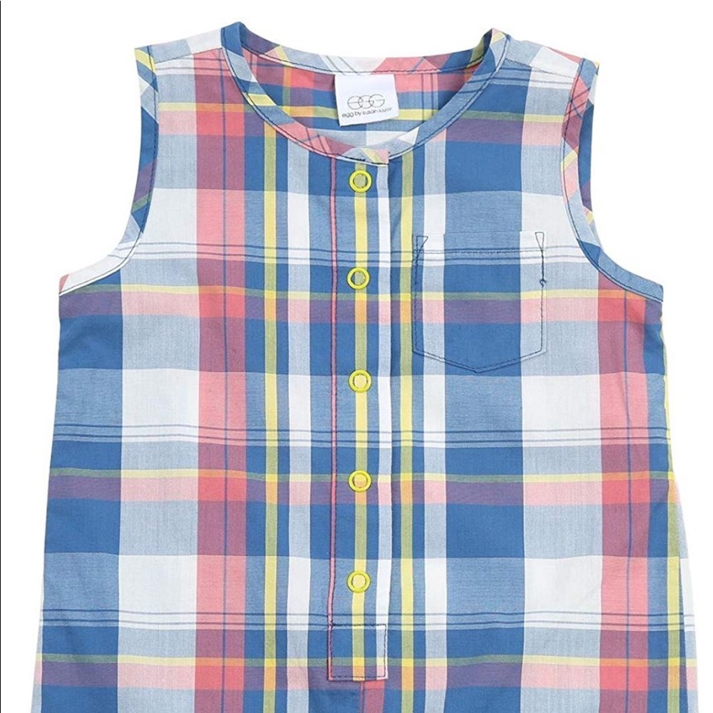 Plaid button down romper - Picture 5 of 5